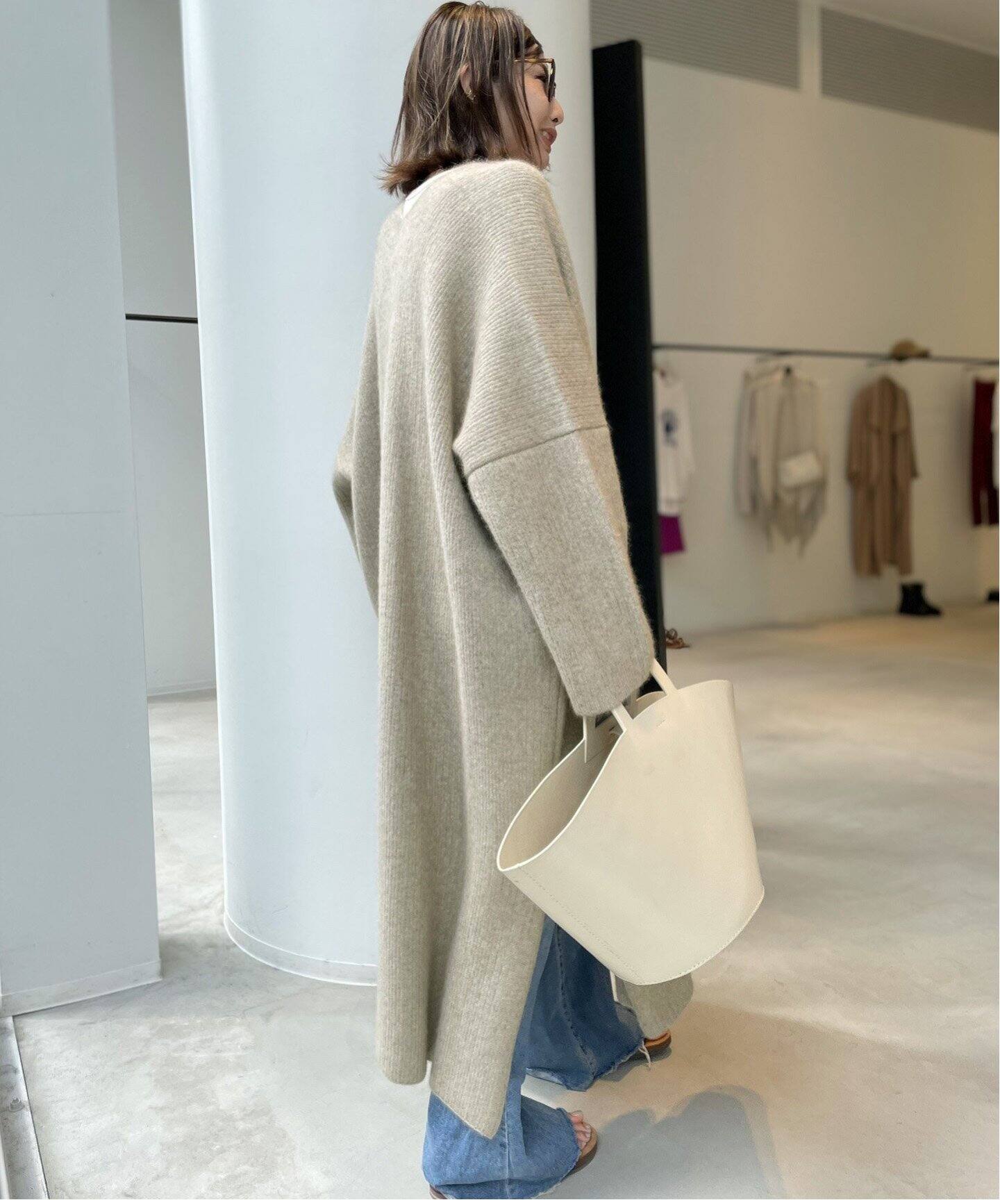 Grey knit coat Clearance