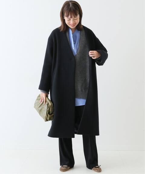 Super100 ダブルモッサvネックノーカラーコート Slobe Iena スローブ イエナ 公式のファッション通販 21020912403030 Baycrew S Store