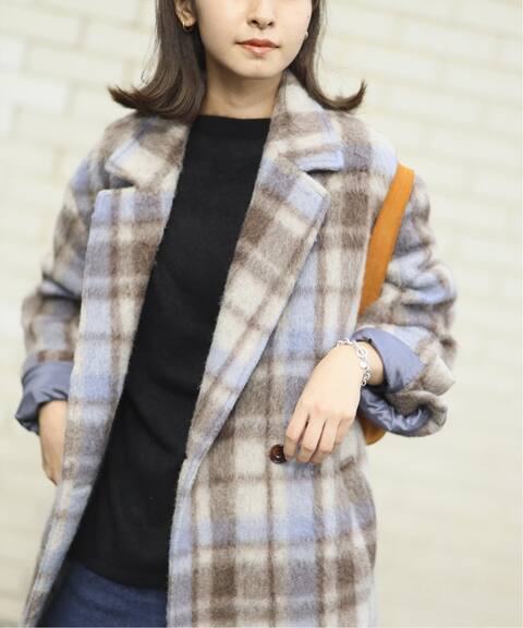チェックシャギーロングコート Slobe Iena スローブ イエナ 公式のファッション通販 21020912404030 Baycrew S Store