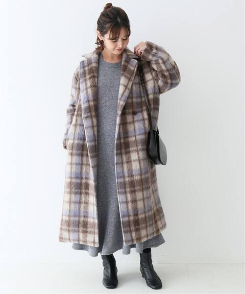 チェックシャギーロングコート Slobe Iena スローブ イエナ 公式のファッション通販 21020912404030 Baycrew S Store