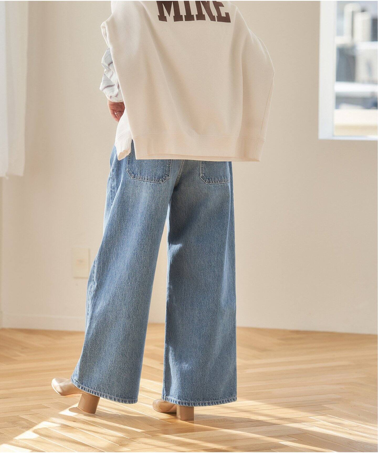 12.5oz ワイドタックデニムパンツ◇（デニムパンツ・ジーンズ  