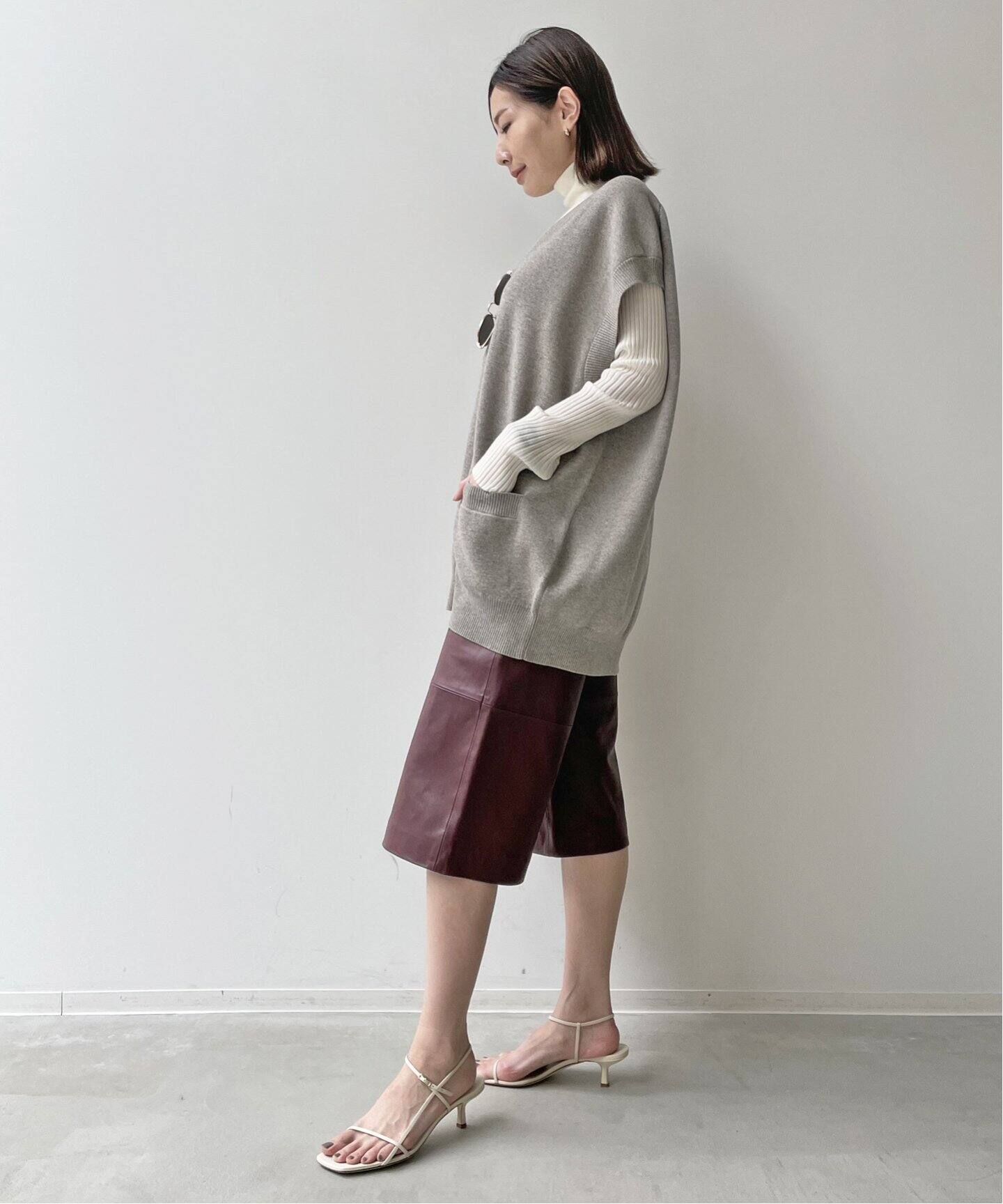 RAWTUS/ロゥタス】Lamb Leather Culottes Pants（デニムパンツ 