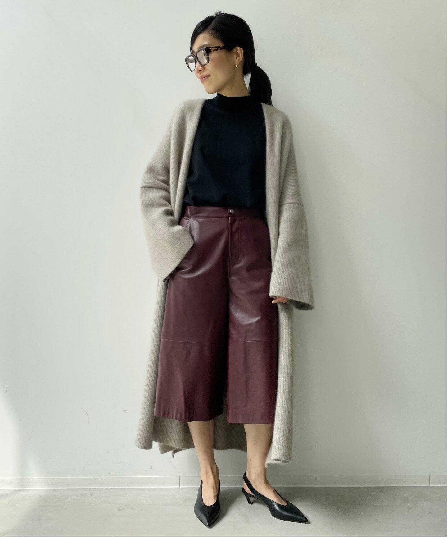 RAWTUS/ロゥタス】Lamb Leather Culottes Pants（デニムパンツ 
