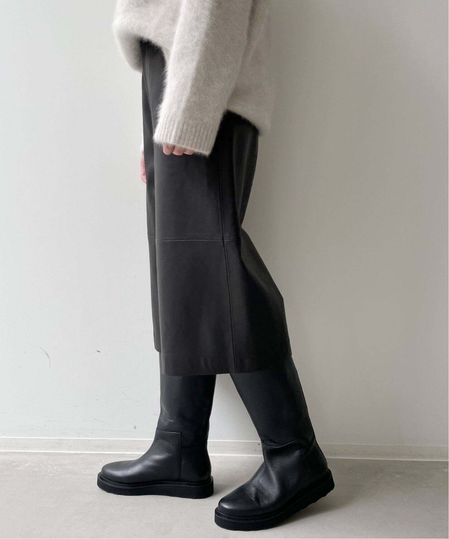 RAWTUS/ロゥタス】Lamb Leather Culottes Pants（デニムパンツ 