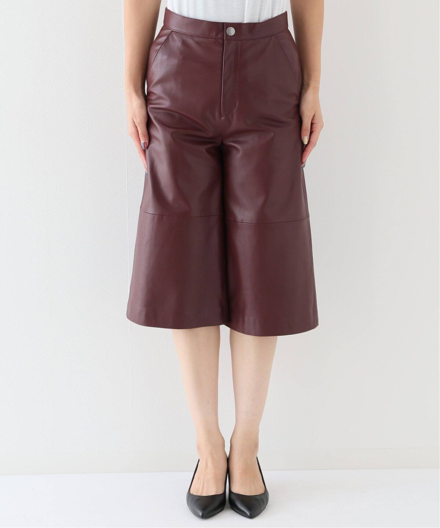 RAWTUS/ロゥタス】Lamb Leather Culottes Pants（デニムパンツ  