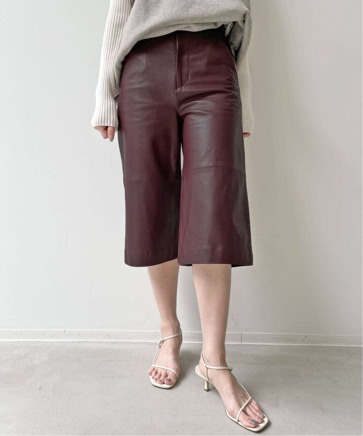 RAWTUS/ロゥタス】Lamb Leather Culottes Pants（デニムパンツ 