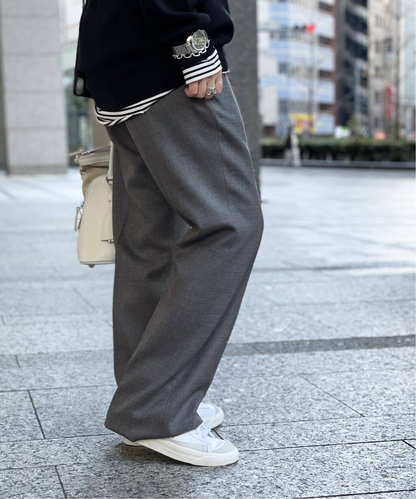 M 予約販売 本新品 Ap Studio サキソニーウールパンツ 38 カジュアルパンツ レディースm 15 796 Hafryat Com