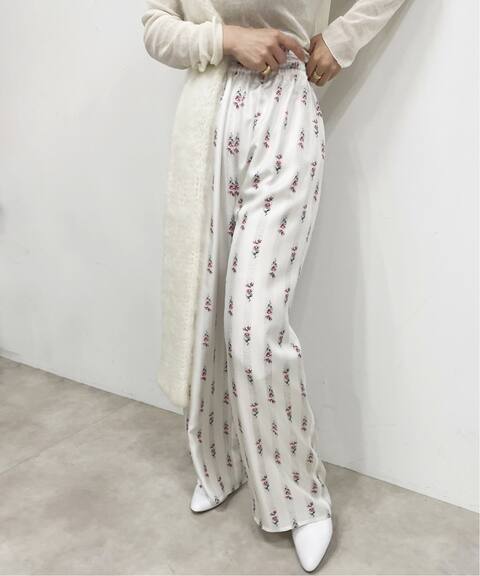 フラワーストライプ シルクツイルワイドパンツ Edit For Lulu エディット フォー ルル 公式のファッション通販 Baycrew S Store