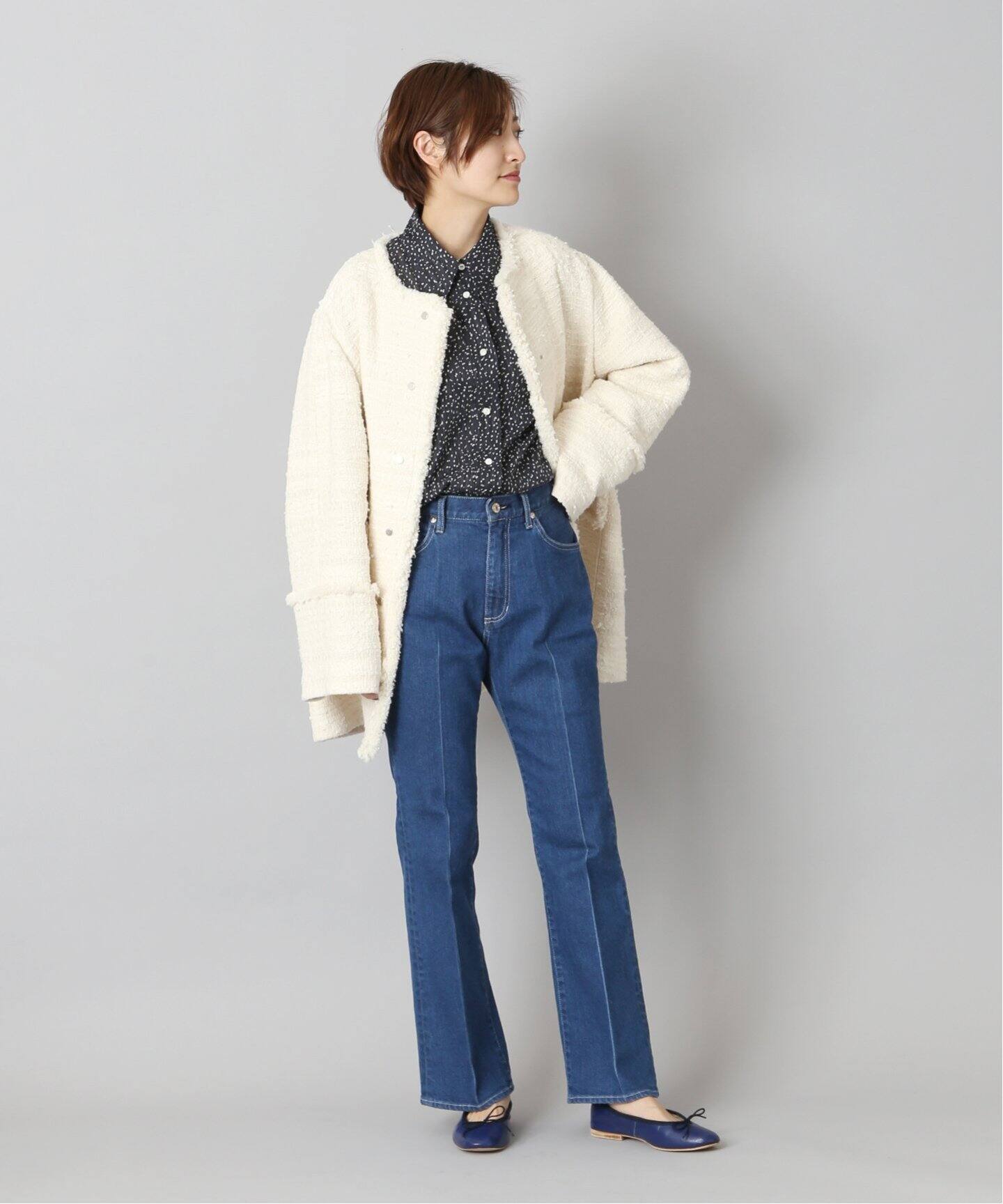 エコデニムストレッチセミフレアパンツ◇（デニムパンツ・ジーンズ  