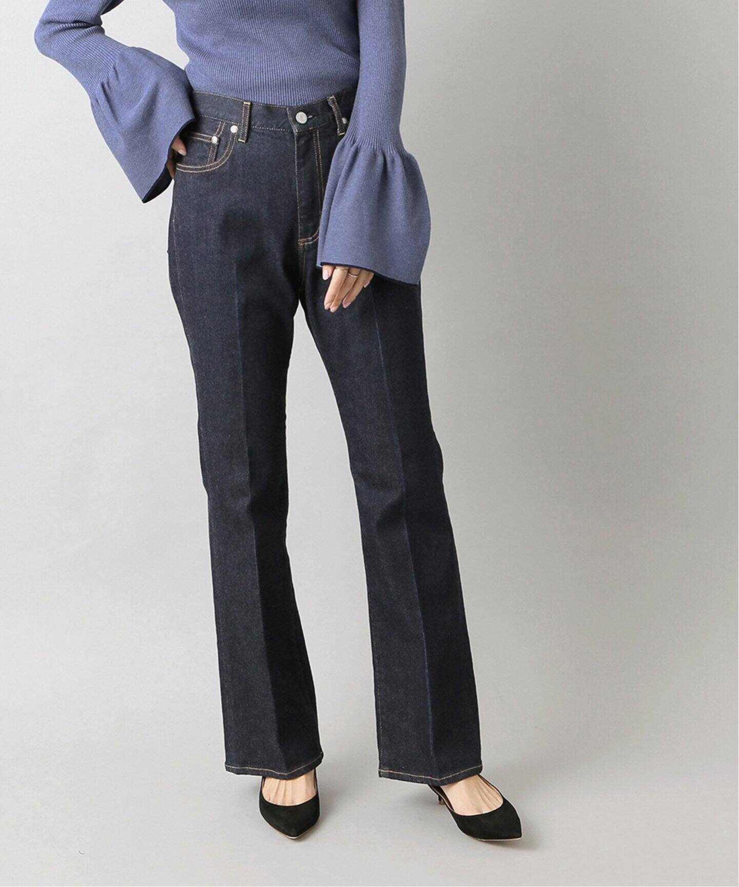 エコデニムストレッチセミフレアパンツ◇（デニムパンツ・ジーンズ  