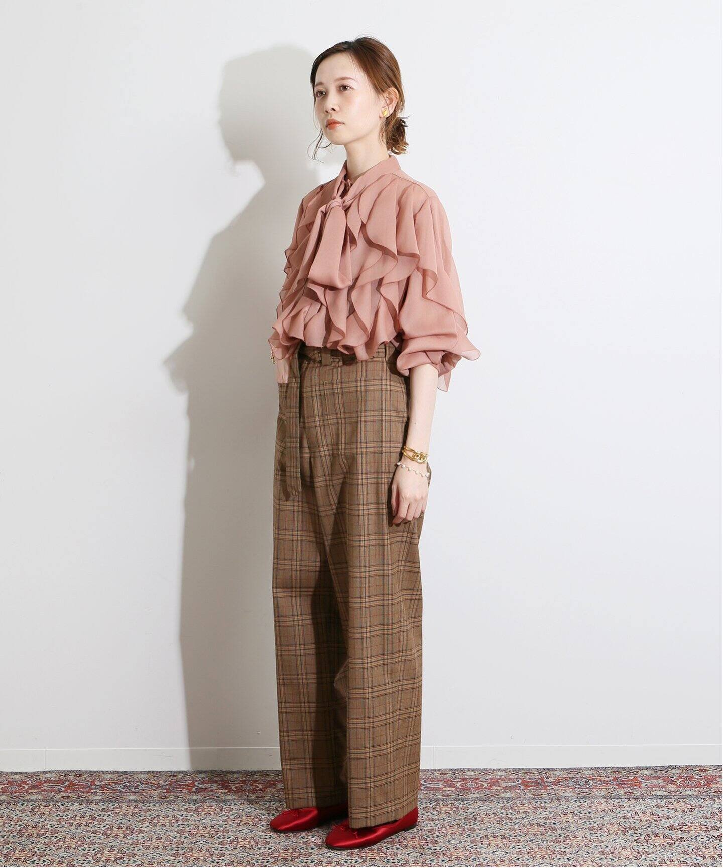 IENA LA BOUCLE チェック モーターサイクルパンツ◇（その他パンツ  