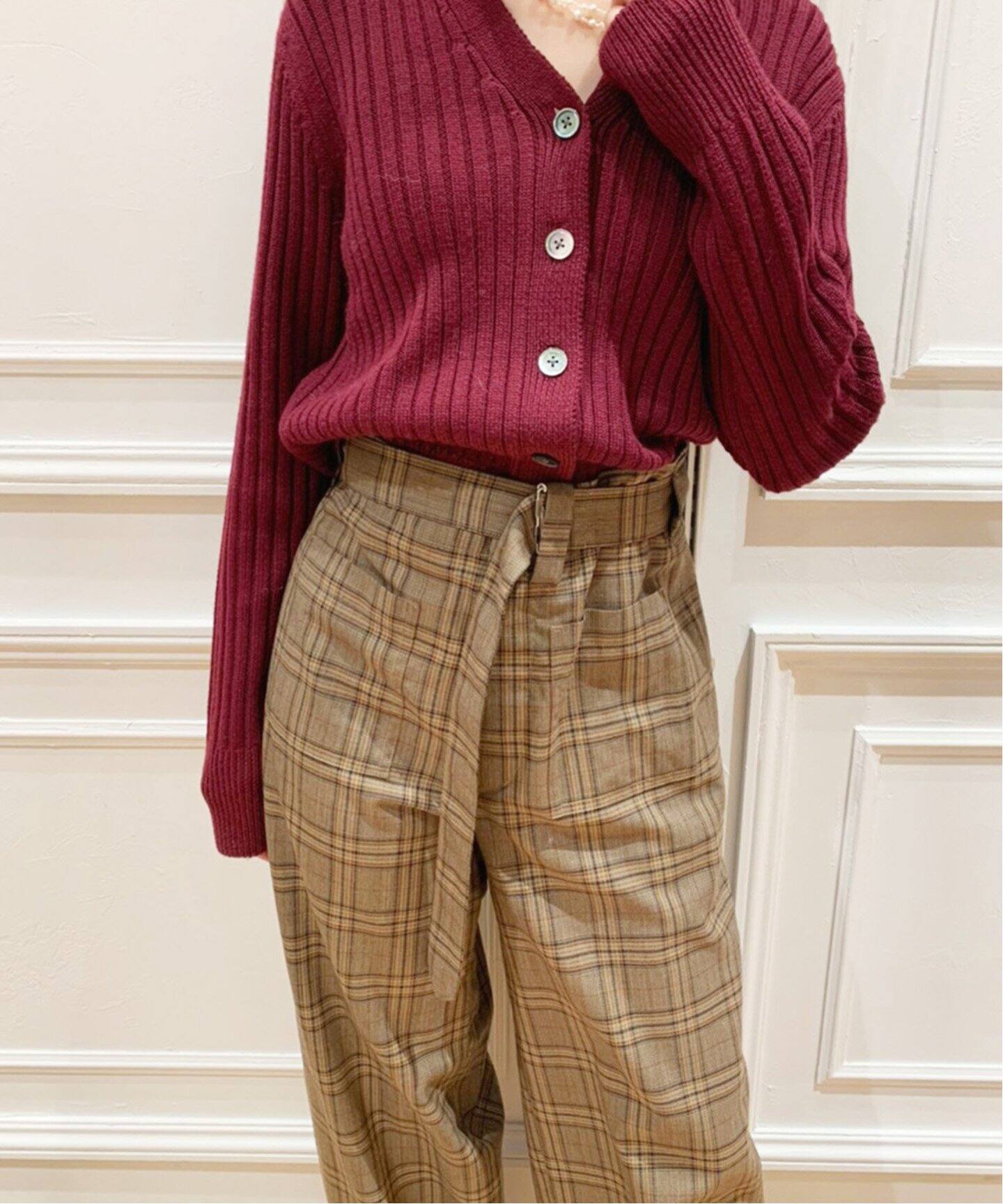 IENA LA BOUCLE チェック モーターサイクルパンツ◇（その他パンツ  