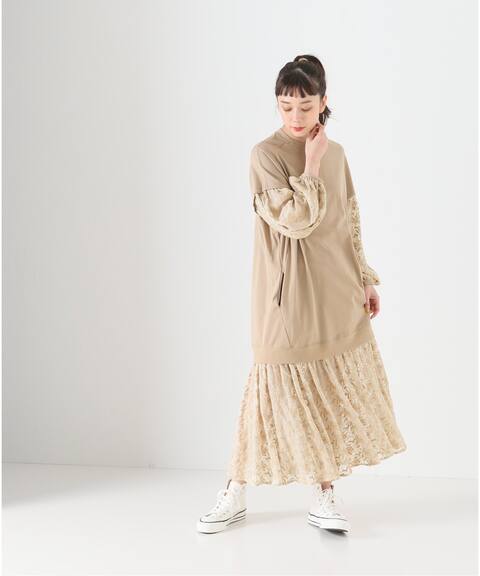 Clane クラネ Flower Lace Mix One Piece Boice From Baycrew S ボイスフロムベイクルーズ 公式のファッション通販 Baycrew S Store