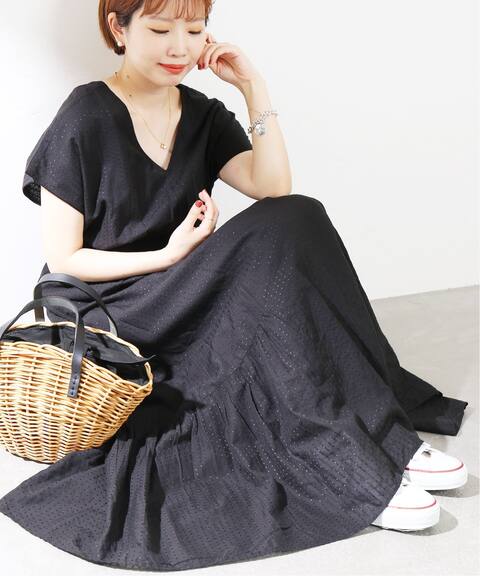 Ne Quittez Pas ヌキテパ ドビーvネックドレス La Totalite ラ トータリテ 公式のファッション通販 Baycrew S Store