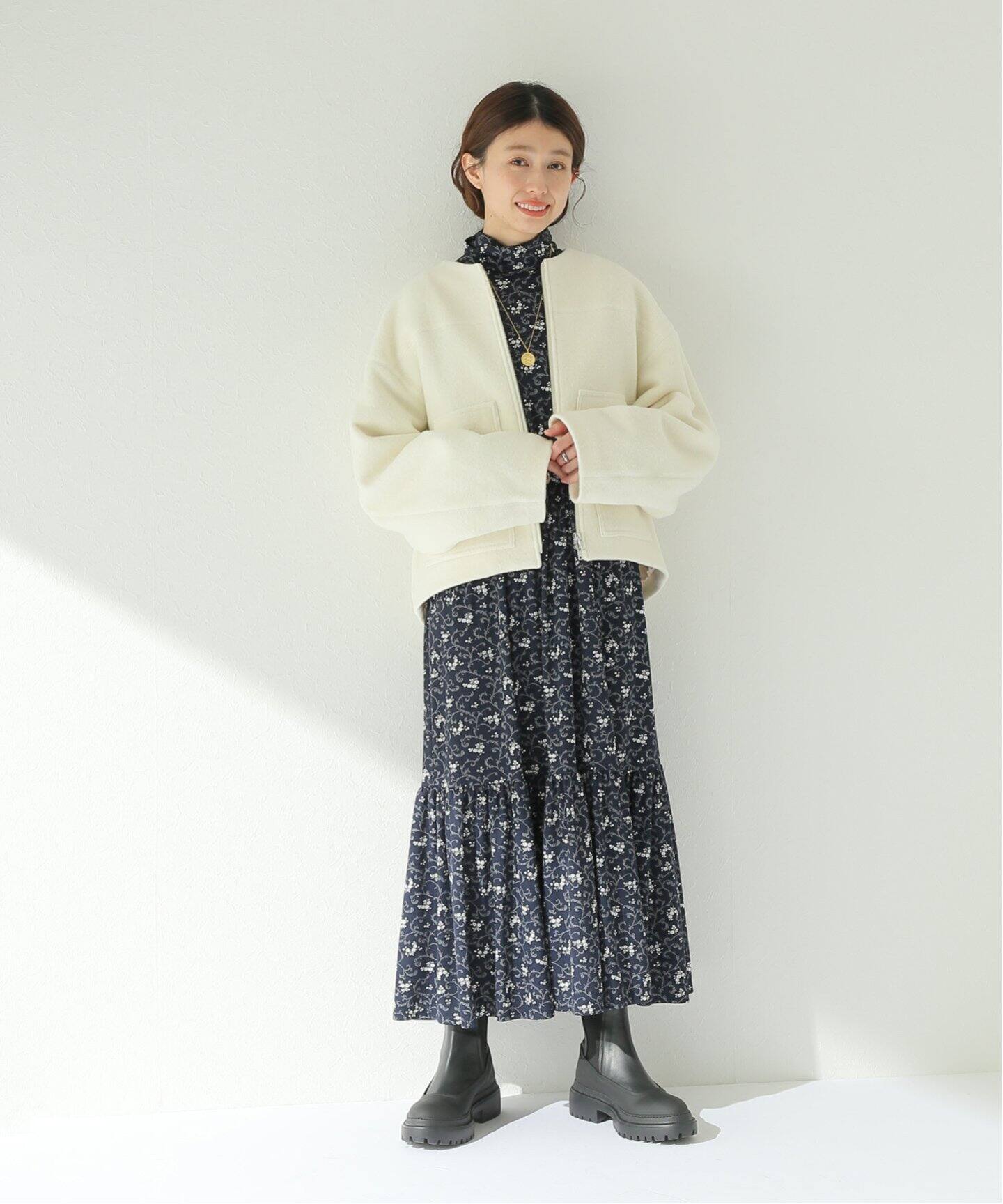 フラワープリント ストレッチワンピース（ワンピース）｜Spick and 