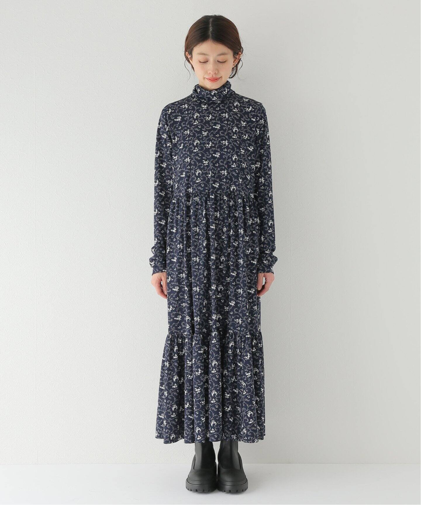 フラワープリント ストレッチワンピース（ワンピース）｜Spick and 