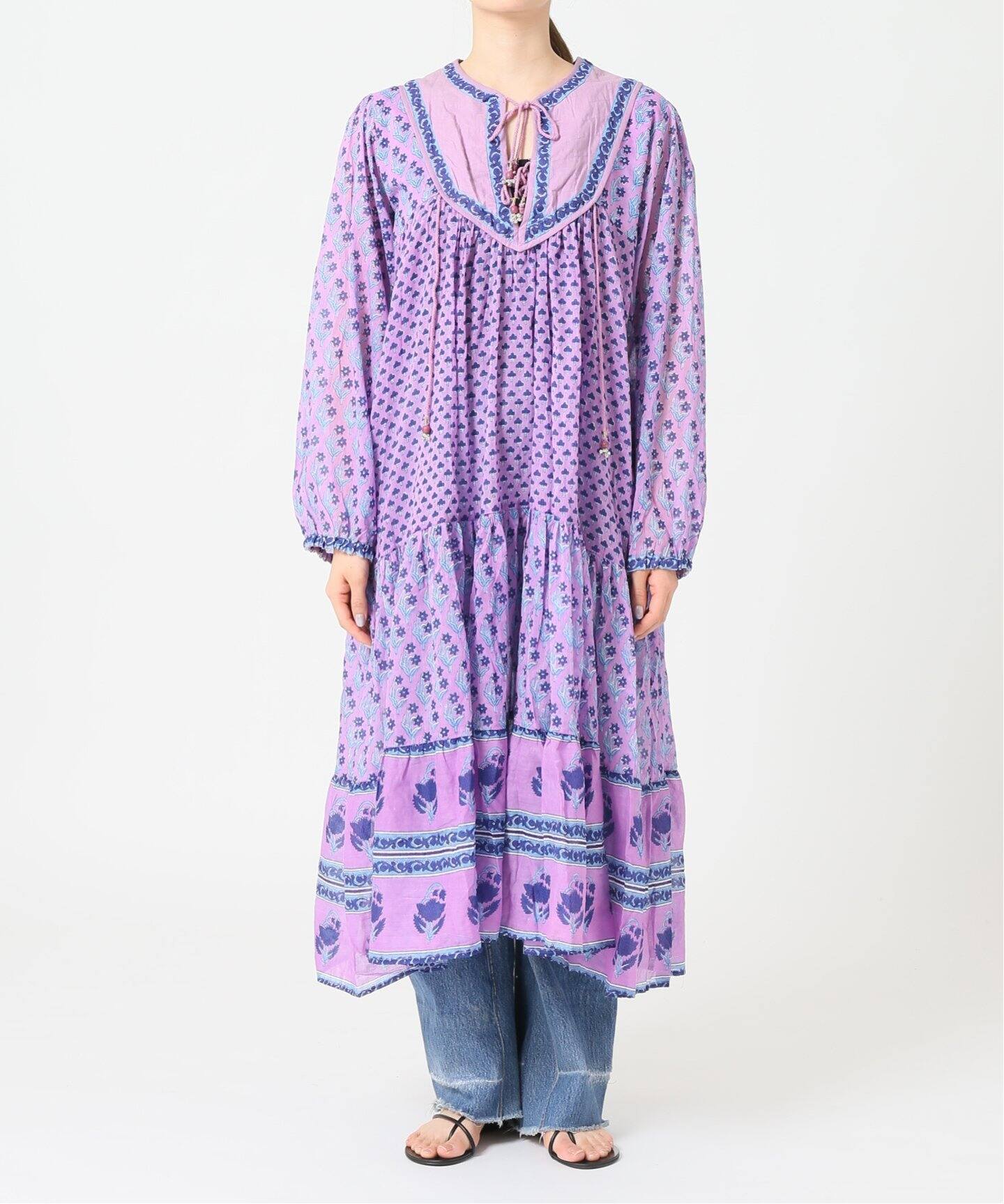 取寄品 ユー バイ スピック スパン Blue Boheme Charlotte カフタンプリントロングワンピース 最終値下げ Starliv In