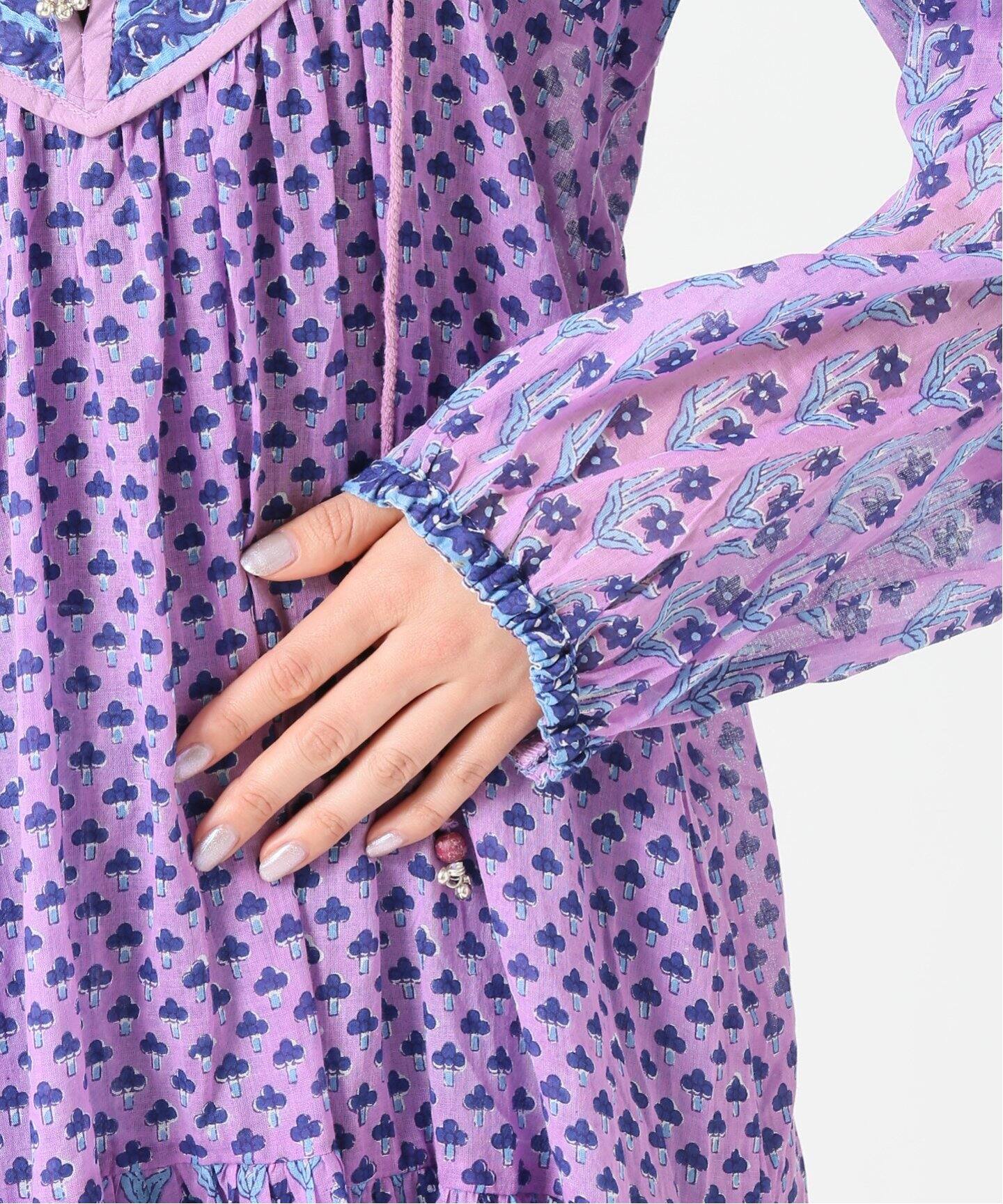 全日本送料無料 ユー バイ スピック スパン Blue Boheme Charlotte カフタンプリントロングワンピース Web限定 Www Iacymperu Org
