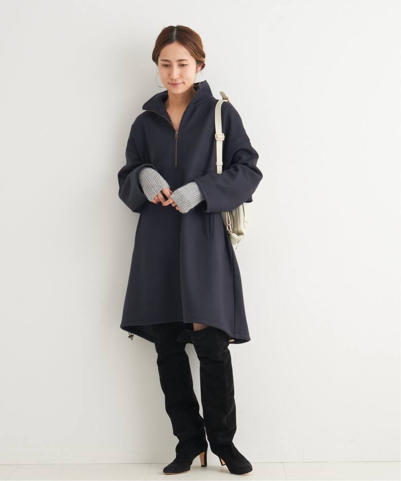 ウールジャージジップアップミニワンピース◇（ワンピース  