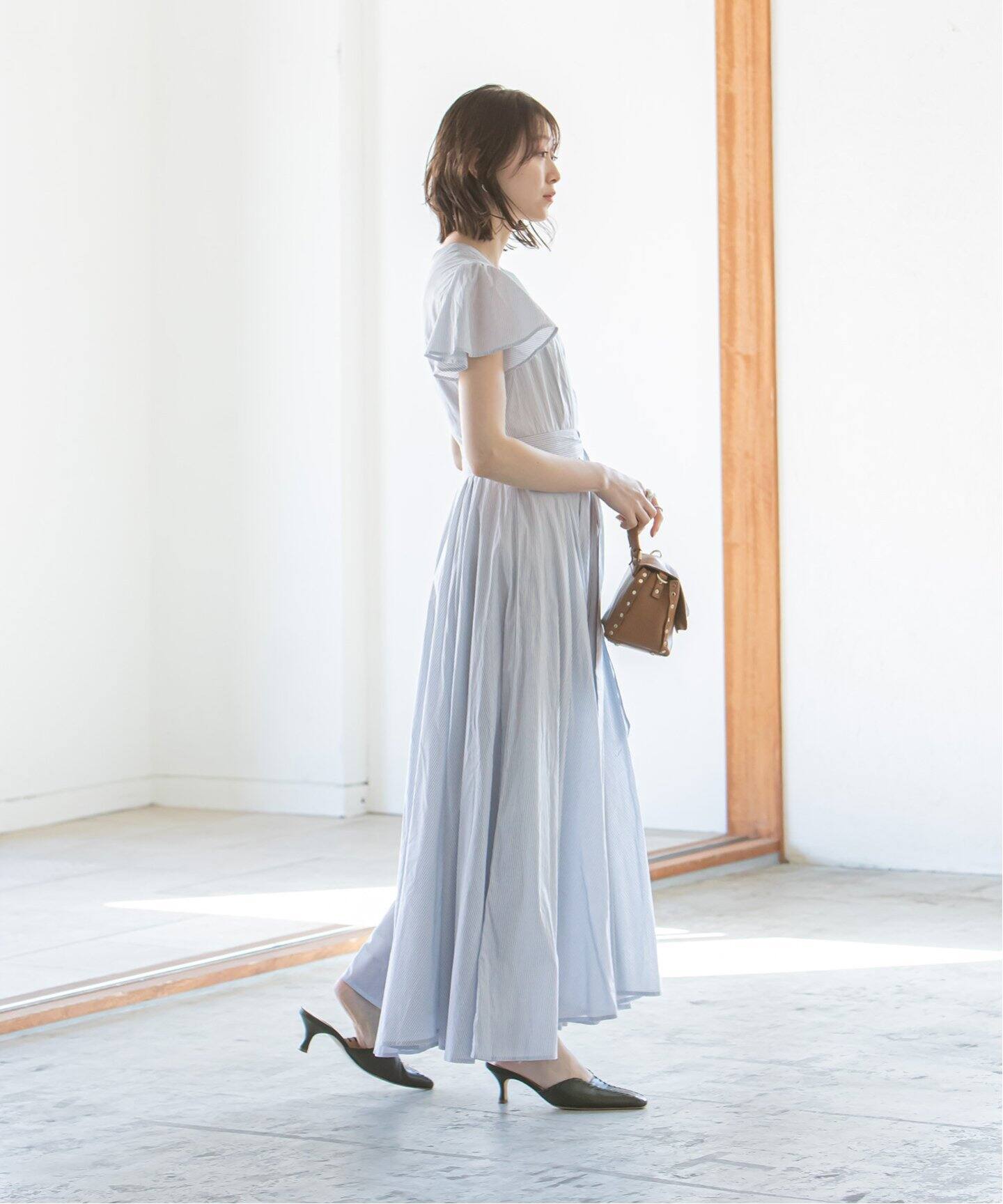 数量限定 特売 マリハ 花柄ワンピース マドモアゼルのドレス カシュクール Vネック マキシ寸 定番人気