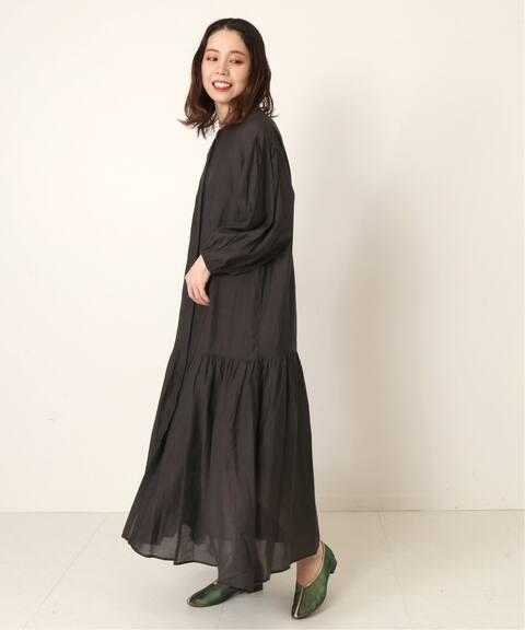 前開き裾ギャザーワンピース B C Stock ベーセーストック 公式のファッション通販 Baycrew S Store