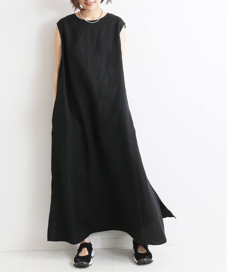 新しく着き イエナ ノースリーブワンピース 総柄 フレア ウエストゴム 肩フリル 春夏 快適 Idahofcc Com