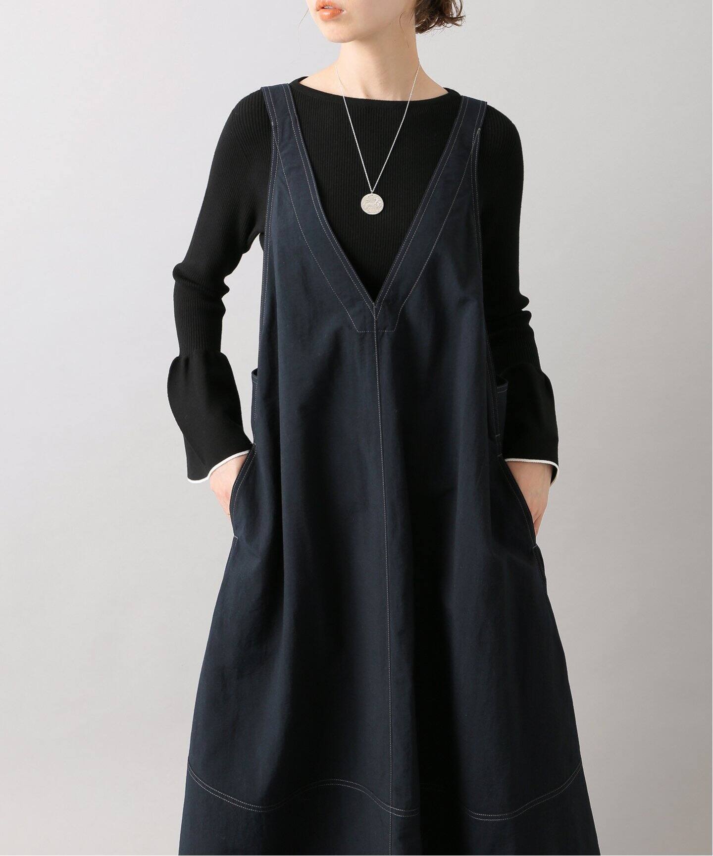 ポプリンVネックデザインワンピース◇（ワンピース）｜IENA（イエナ  