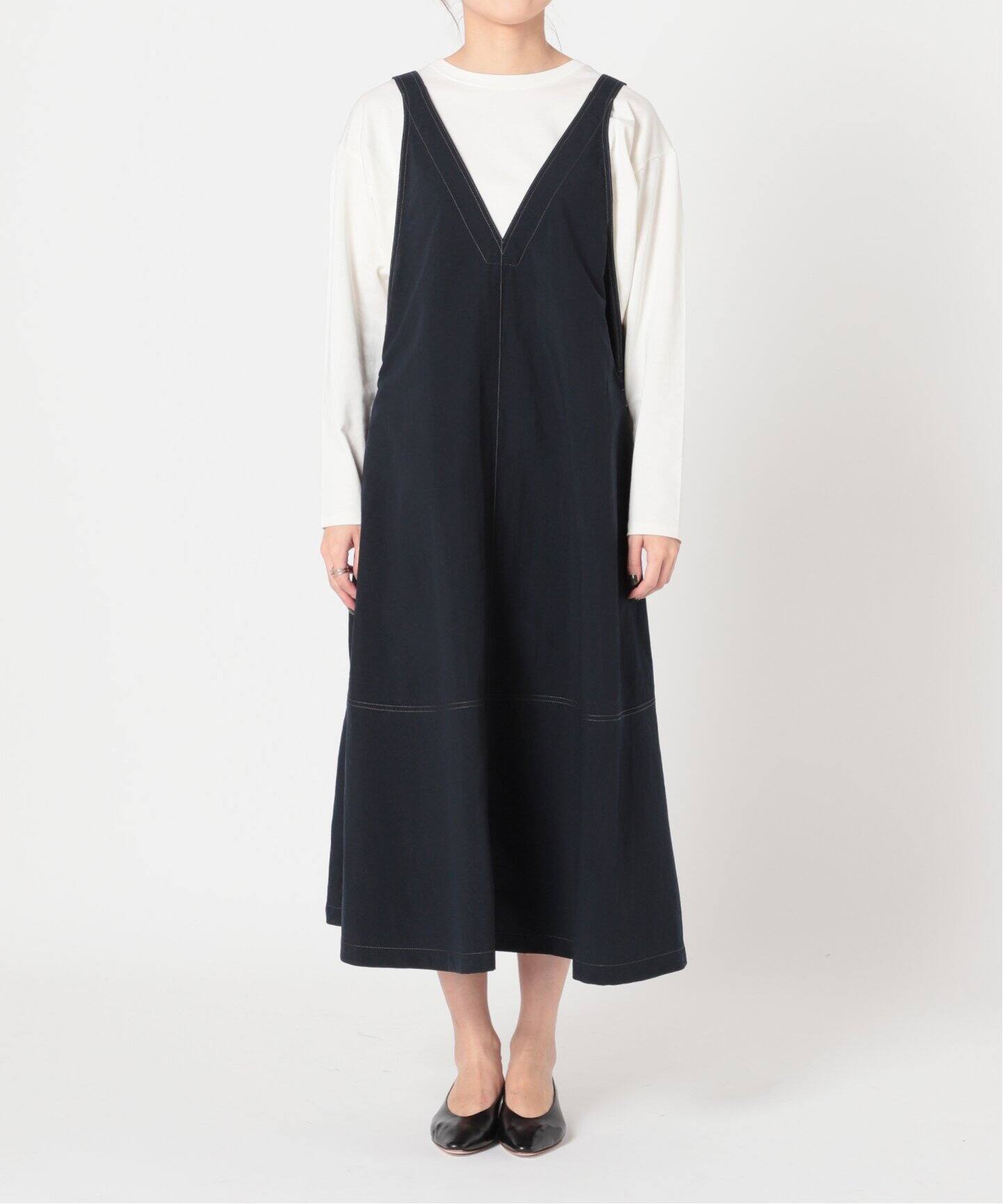 ポプリンVネックデザインワンピース◇（ワンピース）｜IENA（イエナ  
