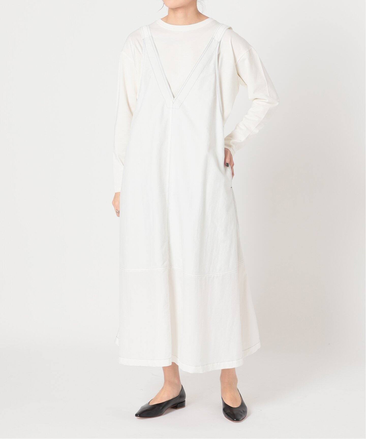 ポプリンVネックデザインワンピース◇（ワンピース）｜IENA（イエナ  