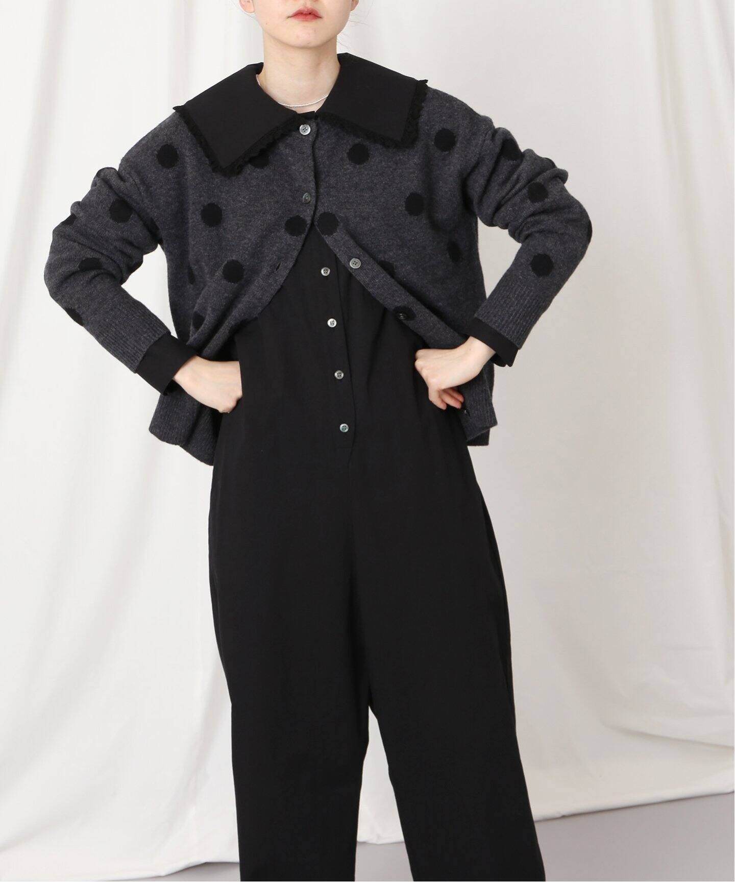 sese*mana yamamotoレースカラーオールインワン◇（サロペット  