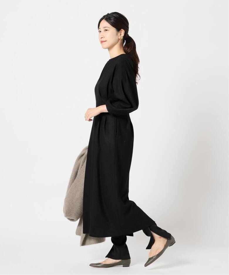 ウール圧縮スムース ウエストシェイプワンピ―ス◇（ワンピース  