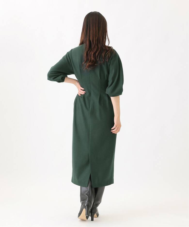 ウール圧縮スムース ウエストシェイプワンピ―ス◇（ワンピース  