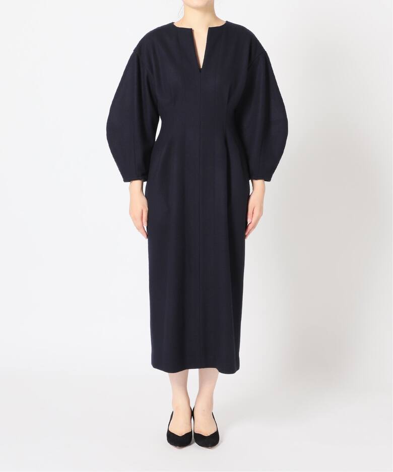 ウール圧縮スムース ウエストシェイプワンピ―ス◇（ワンピース  