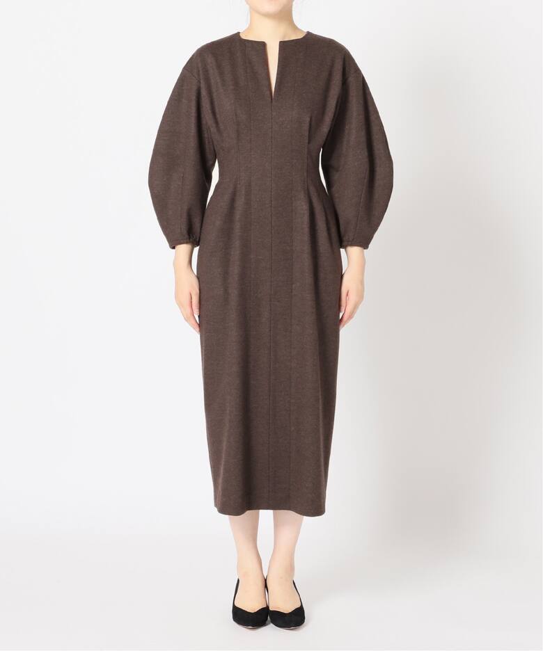 ウール圧縮スムース ウエストシェイプワンピ―ス◇（ワンピース  