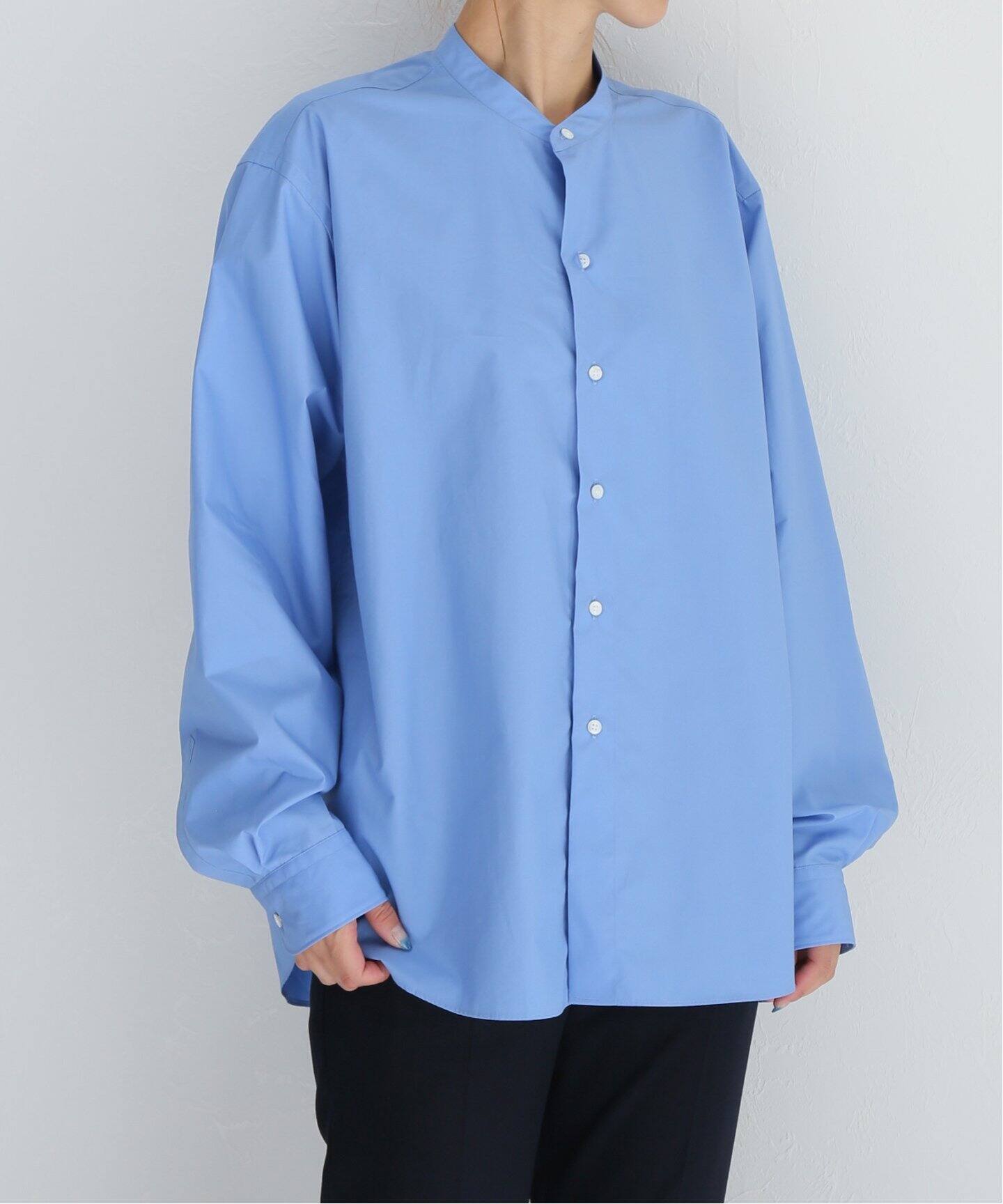 LE / エルイー】WIDE BAND Collar（シャツ／ブラウス）｜L