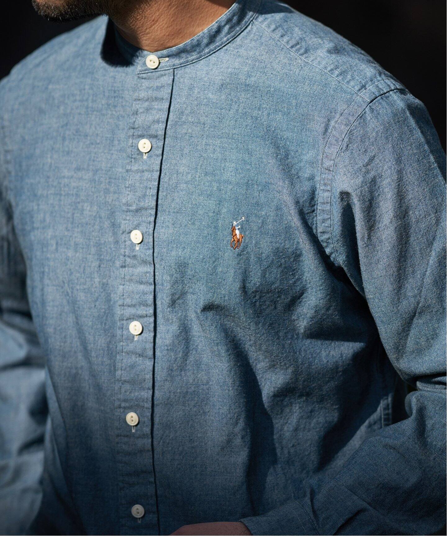 POLO RALPH LAUREN】限定 バンドカラー シャンブレーシャツ|EDIFICE POLO RALPH LAUREN】限定 バンドカラー シャンブレーシャツ|EDIFICE