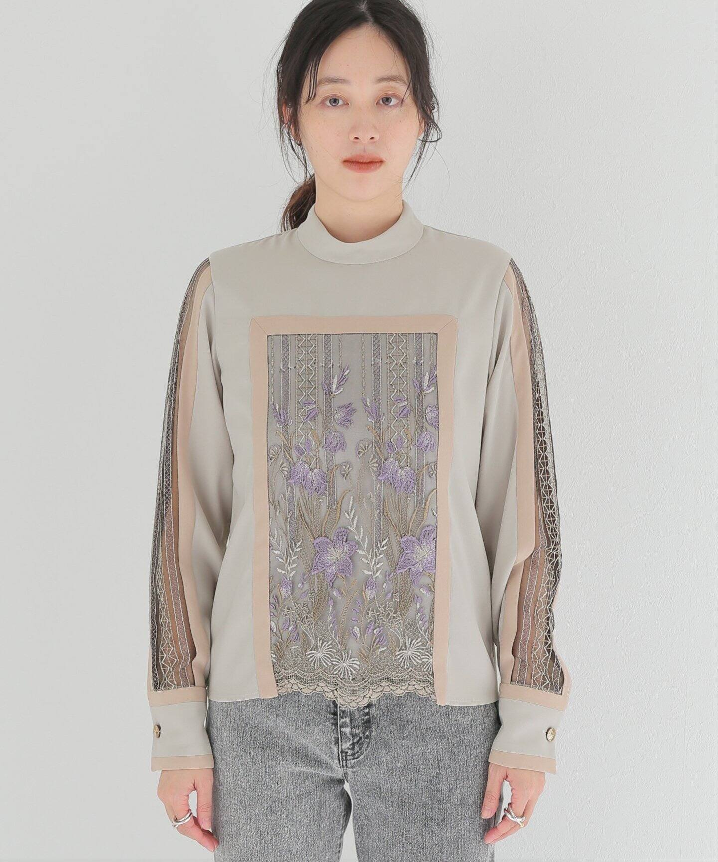 MURRAL/ミュラル】Framed flower top：ブラウス（シャツ／ブラウス  