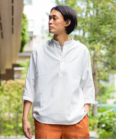 Rirancha Dobby P O バンドカラー 7分シャツ Edifice エディフィス 公式のファッション通販 Baycrew S Store