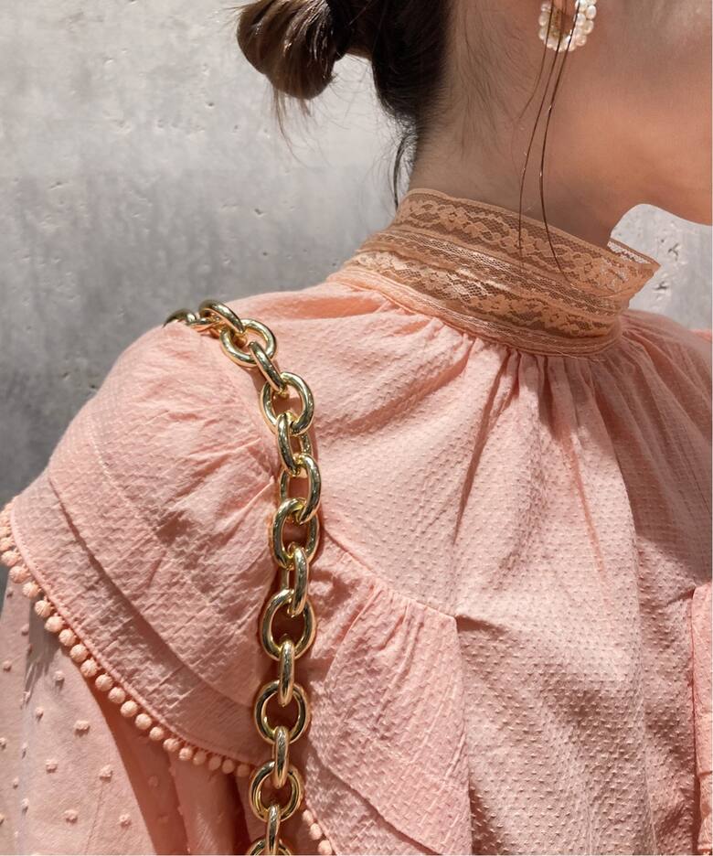 IENA LA BOUCLE ドビードットレースブラウス◇（シャツ／ブラウス  