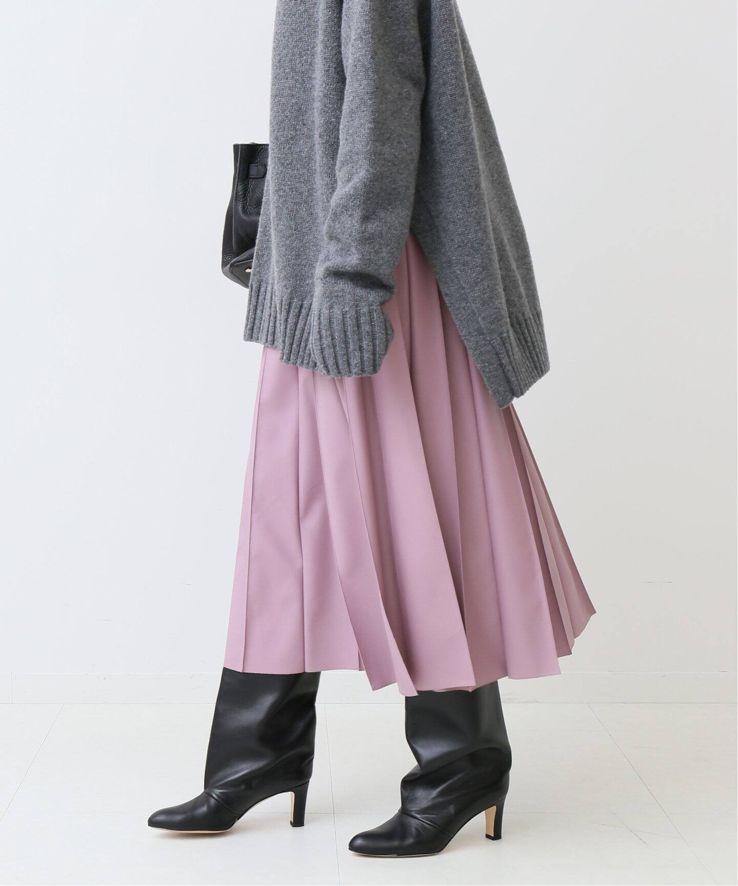 フェイクレザープリーツスカート◇（ロング・マキシ丈スカート  