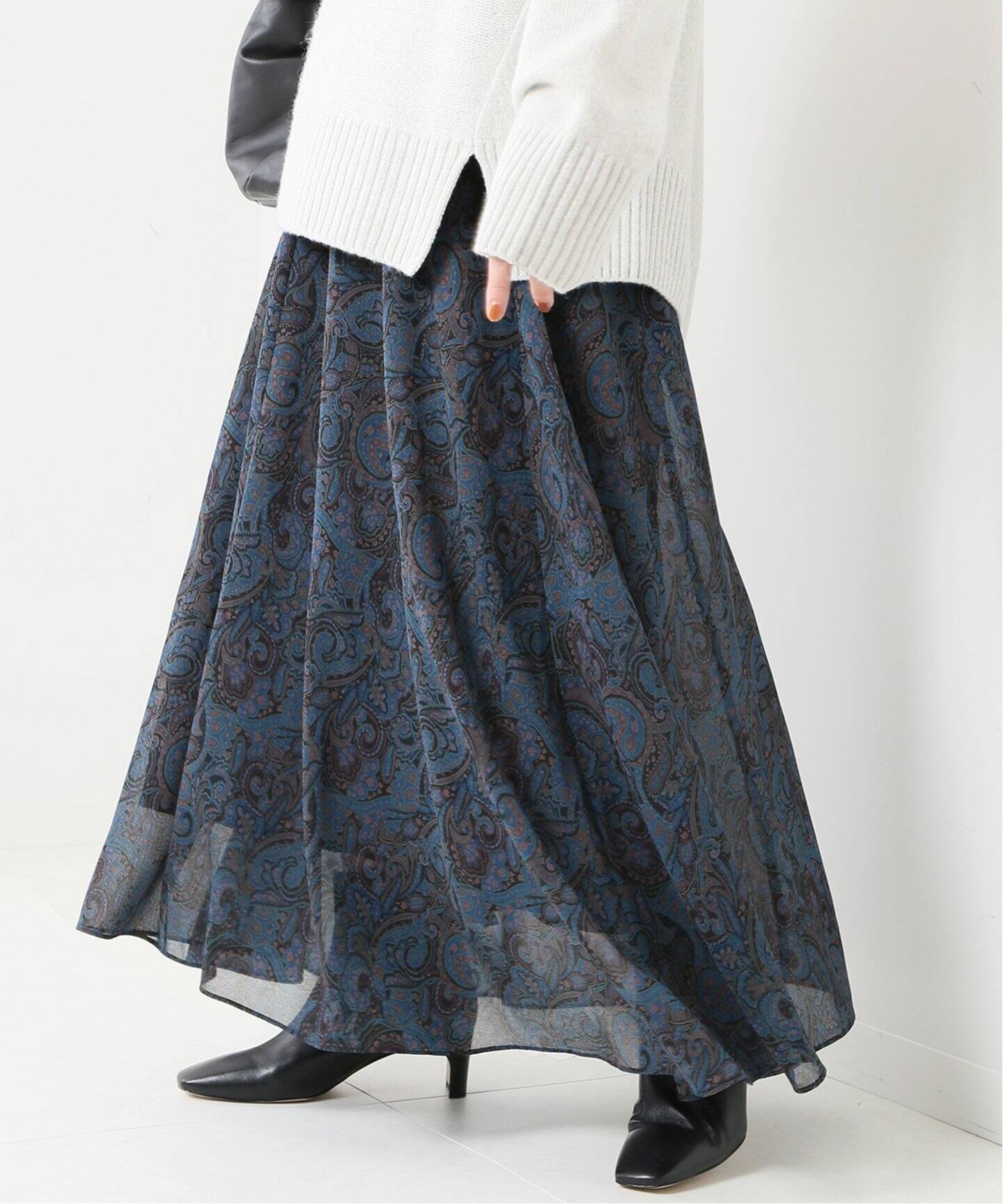 ペイズリープリントマキシスカート◇（ロング・マキシ丈スカート  