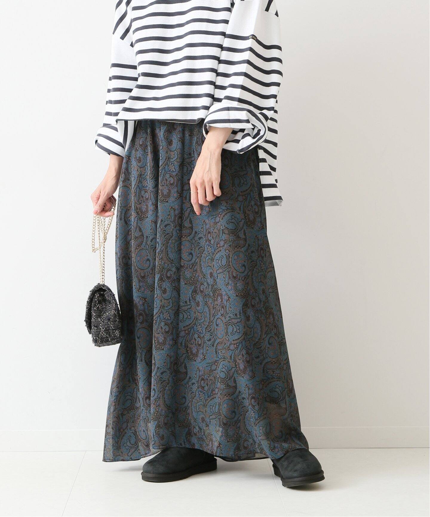 ペイズリープリントマキシスカート◇（ロング・マキシ丈スカート  