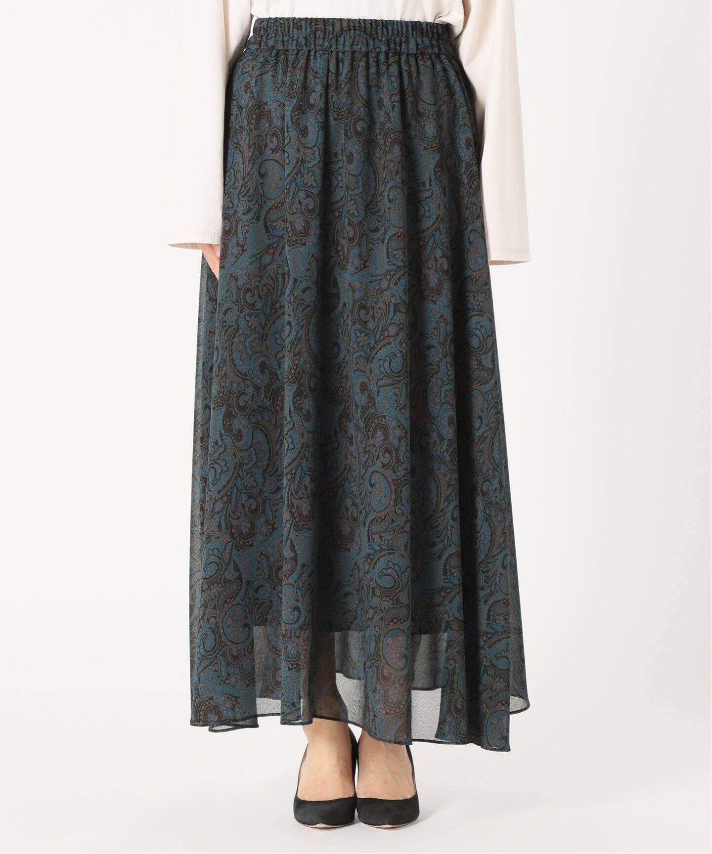 ペイズリープリントマキシスカート◇（ロング・マキシ丈スカート  