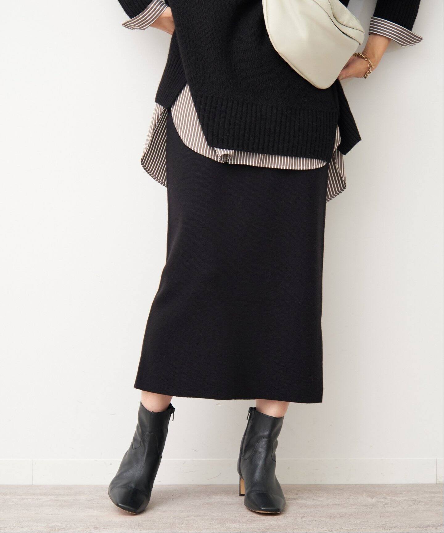 ミラノリブタイトスカート◇（ひざ丈スカート）｜FRAMeWORK（フレーム  