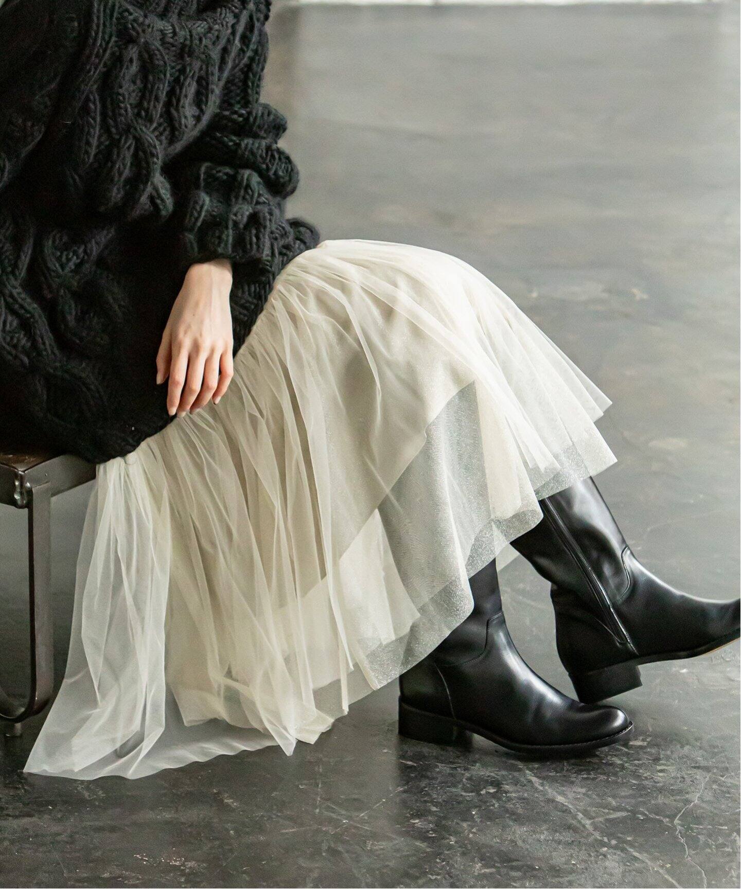 noble チュールスカート 完売 （ラメチュールボリュームスカート  