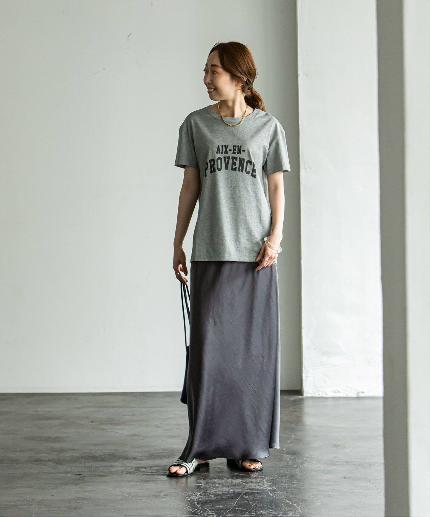 激安オンラインショップ ノーブル ナローAラインサテンスカート ロング ...