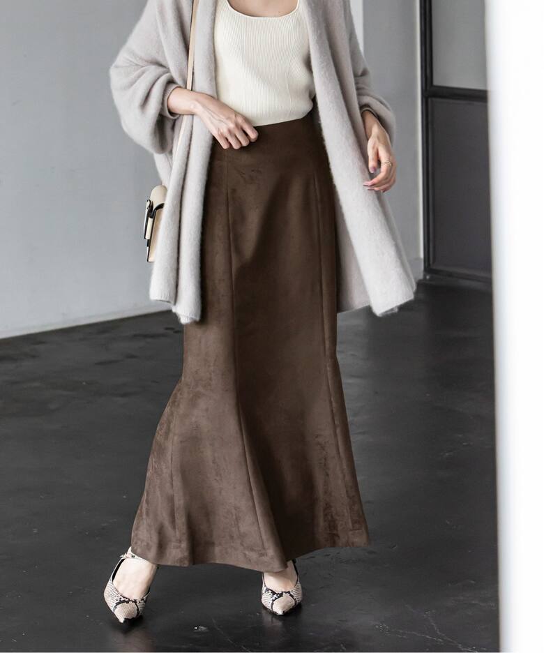 フェイクスウェードマーメイドスカート2◇（ロング・マキシ丈スカート  