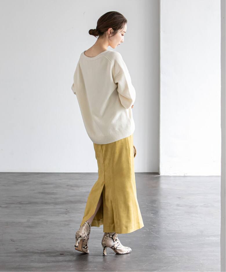 フェイクスウェードマーメイドスカート2◇（ロング・マキシ丈スカート  