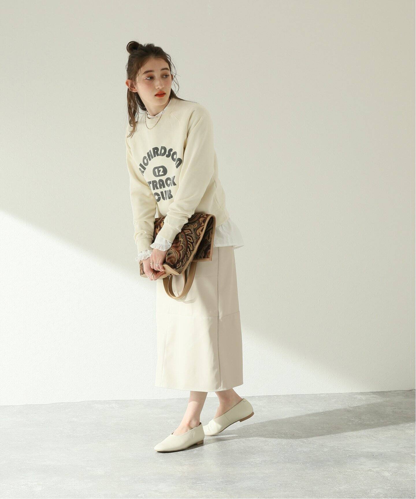 美品☆ダブルスタンダード　essential フェイクレザーマキシ丈スカート ESSENTIAL（DOUBLE STANDARD CLOTHING） スカート フェイク