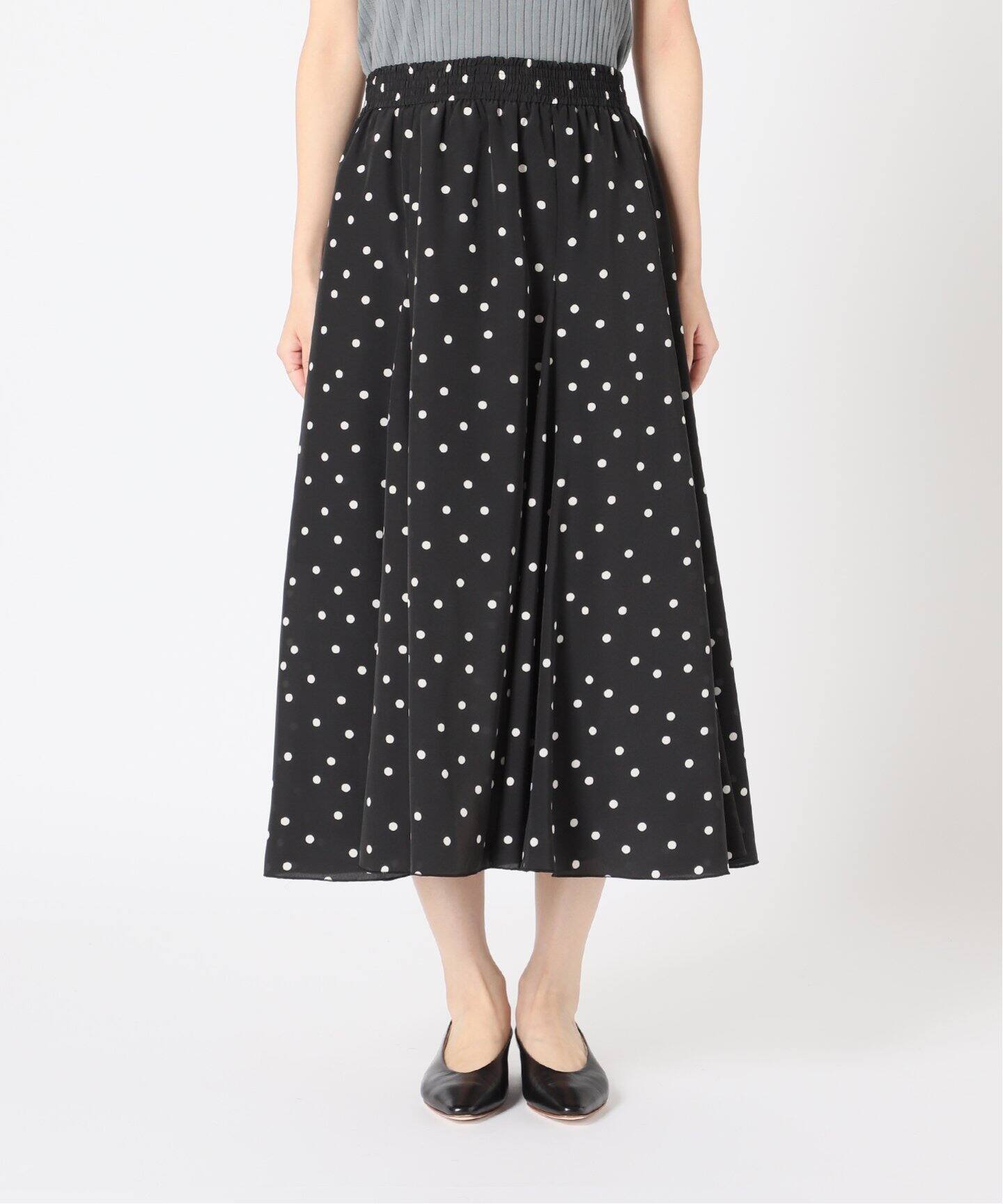 ドットパネルフレアスカート◇（ロング・マキシ丈スカート）｜IENA  